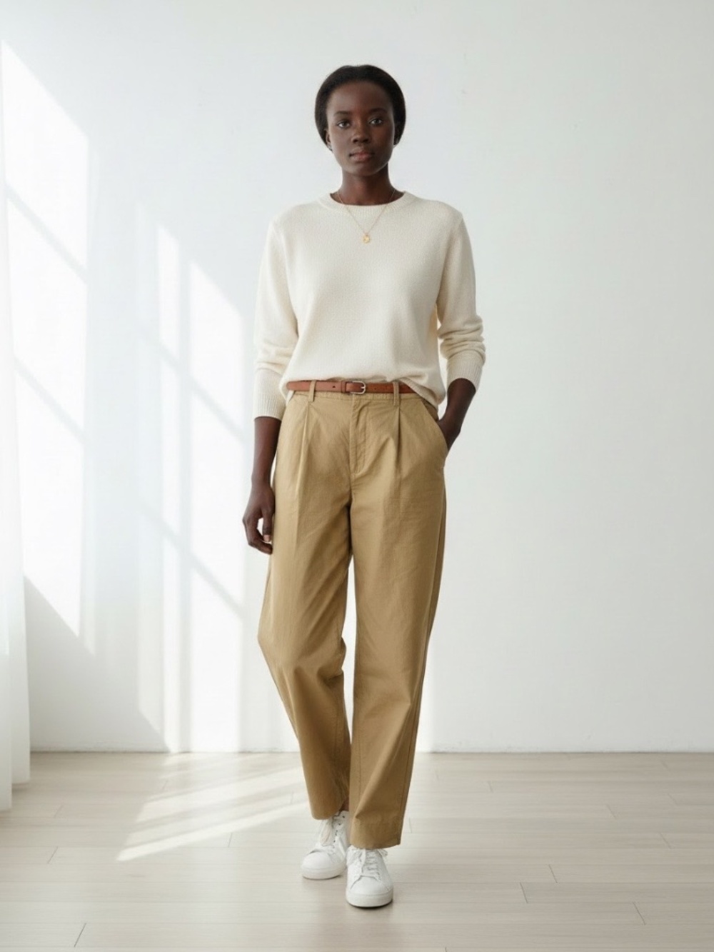 COS linen blend tapered ankle trousers